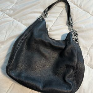 Michael Kors black and silver hobo purse - $100